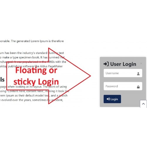 Floating or Sticky Login